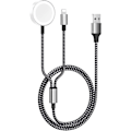 Miniatyrbillede 1 af 5: Oplader til Apple Watch iWatch Series 7/6/SE/5/4/3/2/1, 2 i 1