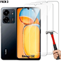 Miniatyrbild 1 av 4: Härdat glas för Xiaomi Redmi 13C - 3 delar - 9H resistent transparent skyddsglas