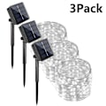 Miniatyrbillede 1 af 5: 7M/12M/22/32M Solcellelys LED-lyskæder Udendørs Festoon LED Vandtætte Girlandelyskæder Julefest Have Sollampe Dekoration 3xWhite 3xWhite 12M 100LED