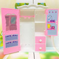 Miniatyrbillede 3 af 5: Prinsesse soveværelsesmøbler garderobe skab til dukker legetøj pige