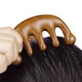 Miniatyrbild 10 av 11: Huvud Meridian Massage Kam Gua Sha 5 Bredtandad Kam Akupunktur Sandelträ Kam Skrapning Hårbotten Massagerare