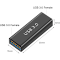 Pikkukuva 2 / 4: USB-naaras-naaras-sovitin 3-pakkaus USB 3.0 -sovitinjatke C