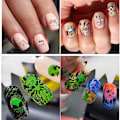 Miniatyrbild 2 av 4: /#/1 stansad nagelmarkör - leopardmönster, återanvändbar nagel/#/