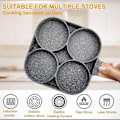 Miniatyrbild 3 av 5: Äggpanna, Non-Stick Pancake Pan Äggpanna med Stekpanna med 4 Hål Stekt Ägg Pancake Maker för Induktion SQBB