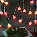 Miniatyrbild 5 av 5: EU-kontakt 220v 3,7m 20 bomullsstränglampor LED-ljusslinga jul inomhus nattlampa remsa rosa