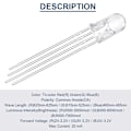 Miniatyrbillede 2 af 5: 100 stk. 5mm LED lysdiode fælles anode DC 3V 20mA RGB trefarvet (rød/grøn/blå)