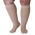 Miniatyrbild 1 av 2: Toe Wrap Plus Size Kompressionsstrumpor Elastiska Strumpor Hudfärg hudfärg 2XL