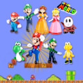 Miniatyrbillede 4 af 5: Super Mario Julekalender 2023.24 stk. Søde Tegneserie Børn Julekalender Minifigurer Legetøj colorful