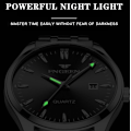 Miniatyrbillede 3 af 5: Herreur Business Quartz Ur, Analog Vandtæt Lysende Dato Casual Armbåndsur A-Black