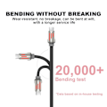 Miniatyrbilde 6 av 7: 240W 4-i-1 USB-C Kabel, Multi Lader med Pustende Lys, PD 5A Multi Hurtiglading & Data Synkronisering Silikon Kompatibel med iPhone Samsung [qb] Black 1.5m