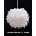 Miniatyrbillede 2 af 5: Fjerlet lampeskærm til loftslampe, fluffy lampeskærm Lampeskærm Lysskærm til bordlampe og gulvlampe, soveværelse diameter 30 cm, hvid
