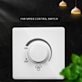 Miniatyrbild 3 av 5: 86 Typ Takfläkt justering Steglös Hastighetsregulator Väggbrytare 220V 10A Dimmer ljusbrytare Ljusstyrning