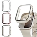 Miniatyrbilde 6 av 6: 3 stk skjermbeskyttere kompatibel med Apple Watch Series 6/5/4/SE med herdet glass, støtsikkert deksel for iWatch 44mm 44mm Transparent rose gold starlight