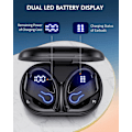 Pikkukuva 2 / 4: Langattomat Bluetooth-kuulokkeet 120 tunnin toistoaika Bluetooth 5.3 Urheilukuulokkeet Hi-Fi-stereokuulokkeet kotelolla LED-näytöllä Kuulokkeet juoksuun