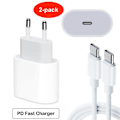 Miniatyrbilde 1 av 6: 2-pakning Samsung Hurtiglader - Adapter & Kabel 20W USB-C 2m
