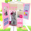 Miniatyrbillede 1 af 5: Prinsesse soveværelsesmøbler garderobe skab til dukker legetøj pige