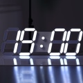 Miniatyrbild 2 av 5: 3D LED Digital Klocka Vägg Lysande Nattläge Justerbar Black