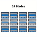 Miniatyrbillede 1 af 9: Manuel Shaver, 6-lags knive, rustfrit stål klassisk barbermaskine, udskiftningsblade 24 Blades