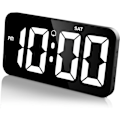 Miniatyrbillede 1 af 5: Digital vægur - Stor skærm 11'' - Stor digitalt ur med automatisk dæmpning 12/24H - Lydløst vægur til stueindretning