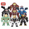 Superhjälte Mecha Byggklossar Figurset 7 Stilar