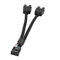 Pikkukuva 1 / 5: Emolevy USB 2.0 9-nastainen liitäntä 1-2 jatkokaapeli Hub Splitter -sovitin Convertgu Ft
