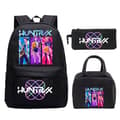 KPop Demon Hunters Print Studenterrygsæk Stor Kapacitet 3-delt Sæt Trendy Black4