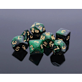 Pikkukuva 3 / 5: Monisivuinen DND-noppasetti, Glitter-noppia Dungeons & Dragons RPG:lle, Vihreä Sekoitettu Musta Sumuinen Väri