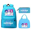 KPop Demon Hunters Print Studenterrygsæk Stor Kapacitet 3-delt Sæt Trendy Light Blue 2