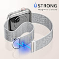 Miniatyrbilde 4 av 5: Metallrem kompatibel med Apple Watch-rem 40 mm 38 mm 41 mm Silver-WELLNGS Silver Silver 42/44/45/49mm