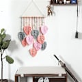 Miniatyrbild 4 av 5: Chic Feather Boho Macrame Väggdekor Handgjorda Garn Tassels Vävda Väggkonst Blad Tapet Bohemian De