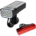 Pikkukuva 1 / 5: Pyörän valot eteen ja taakse yöajoon, 5200 mAh USB ladattava 8 LED polkupyörän valo, IPX5 vedenpitävä, Ominaisuus (KX8-D)
