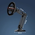 Miniatyrbillede 3 af 5: Alloy Foldbar Magnetisk Biltelefonholder, 361 Graders Rotation (Sølv)