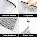 Miniatyrbillede 3 af 5: Plastik Net-Lynlåspose 9x13 Tommer, Ekstra Stor Vandafvisende Lynlåspose til Skolekontorartikler, Puslespil og Spil Opbevaring--