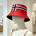 Norge-fans – VM 2026 – Bøttehatt med flaggtema – Supporterhatt