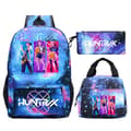 KPop Demon Hunters Print Studenterrygsæk Stor Kapacitet 3-delt Sæt Trendy Starry Blue 4