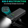Pikkukuva 3 / 5: Pyörän valot eteen ja taakse yöajoon, 5200 mAh USB ladattava 8 LED polkupyörän valo, IPX5 vedenpitävä, Ominaisuus (KX8-D)