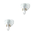 Pikkukuva 3 / 5: 1/2/3/5 Vahva ja kestävä eläinpään avaimenkoukku yksinkertaiseen valkokultaan (elefantti White gold (elephant 2 Set