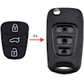 Miniatyrbillede 2 af 4: 3 Knaps Nøglehus Nøglering Plade Gummi Udskiftning til Hyundai IX35 I30 Accent Kia K2 K5 Rio, Bil Nøglehus Autodele 2PC