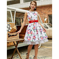 Miniatyrbillede 3 af 5: 50'er Petticoat Rockabilly Kjole Crinoline Tutu Til Kvinder ZX Hvid White M
