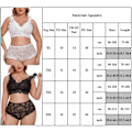 Miniatyrbilde 3 av 3: Damer Plus Size Sexy BH Truser Nattøy Pyjamas Undertøy Sett Svart black 2XL