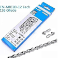 Miniatyrbilde 1 av 2: Shimano DEORE XT 12-trinns kjede CN-M8100 MTB E-sykkelkjeder 126 ledd Rating NY
