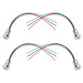 Miniatyrbillede 5 af 8: 4 sæt indikator LED-lys vandtæt fælles anode industrielle kontrolkomponenter 12mm 110-220V rød og grøn