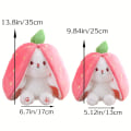 Miniatyrbild 4 av 10: Kanin Gosedjur Vändbar Gosedjur Kanin Gosedjur, Jordgubbskanin Förvandlad Kanin Plysch 1Pc Carrot 9.8inch