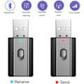 Pikkukuva 2 / 5: Bluetooth-lähetin 50 3,5 mm:n liittimellä, Mini Wireless Bluetooth -lähetin, USB-lataussovitin, sisäänrakennettu mikrofoni autoon, kotiin, kuulokkeisiin ja kaiuttimiin