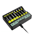 Miniatyrbild 5 av 5: Universell batteriladdare med LCD-skärm Mångsidig batteriladdare Snabbladdningsenhet Stöder AAA AA-batterier