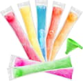 100-pack ispåsar för barn och vuxna, engångsispåsar med tratt, gratis fryspåse med dragkedja (BT)