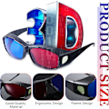 Pikkukuva 3 / 7: 2 kpl 3D-elokuva- ja pelikirkkaat 3D punainen-sininen lasit 3D-elokuville, peleille ja 3D-katseluun (musta)