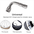 Miniatyrbillede 3 af 5: 2-pak Universal Motorcykel Scooter Ventilforlænger Adapter Messing Vinklet Sølv 90 degrees