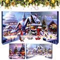 Miniatyrbillede 1 af 6: 2024 Julemandens Adventskalender, 24-Dages Adventskalender med Samleobjekt Julemandsdumme, Julemandsplys Blå Box
