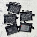 Miniatyrbillede 5 af 5: 6PACK Nylon Mesh Kort Opbevaringsposer Små Lynlåsposer SORT BLACK